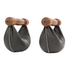 NOHRD SwingBell Tower Set Walnut – Kettlebells mit Aufbewahrungsständer – Walnuss und Leder