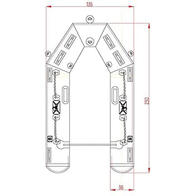 Bateau pneumatique avec pagaies - Coasto BT-CDS230S - 230x135