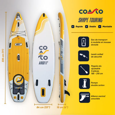 SUP-Board-Set - Coasto Argo 11' - mit Zubehör