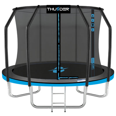 Thunder Deluxe opbouw trampoline rond (Ø305 cm) met net - blauw