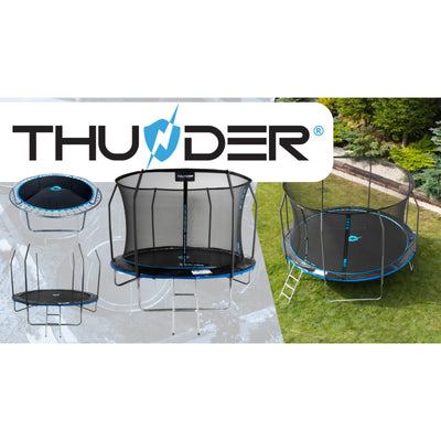 Thunder Deluxe opbouw trampoline rond (Ø305 cm) met net - blauw