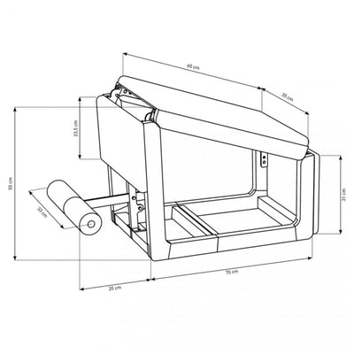 NOHRD TriaTrainer Walnut Natural - Banc de musculation réglable multifonctionnel - Noyer