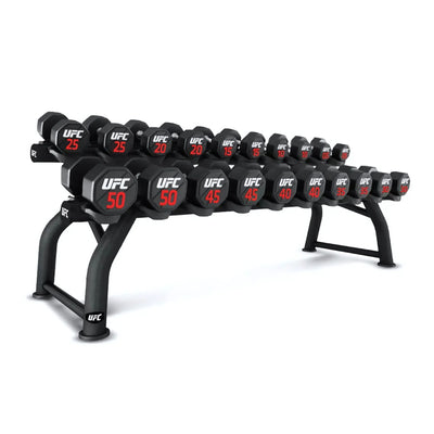 UFC dumbbell rack met 10 stuks premium urethane halters - 2-20 kg