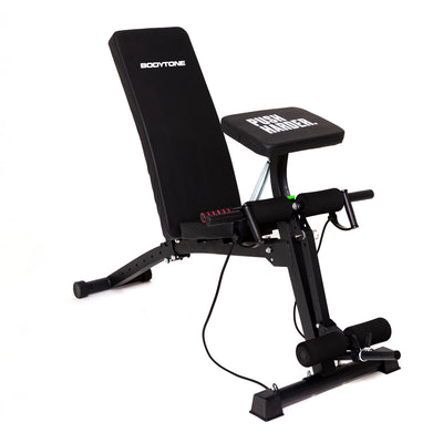 Bodytone DB2 verstelbare fitnessbank - (incline / flat / decline + biceps curls/ leg curls / kabels)