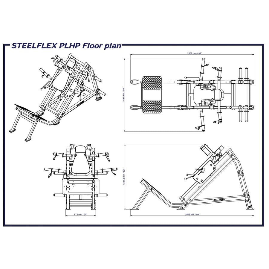 Hack Press / Hack Squat - Plate Loaded - Steelflex PLHP-BR