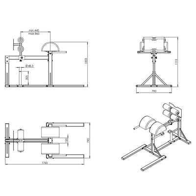 KingsBox Verstelbare Glute Ham Developer (GHD) - 'Royal' Glute Ham Developer (GHD)