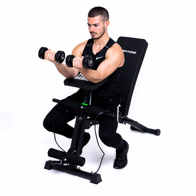 Banc de fitness réglable Bodytone DB2 - (inclinaison / plat / déclin + curls biceps / curls jambes / câbles)